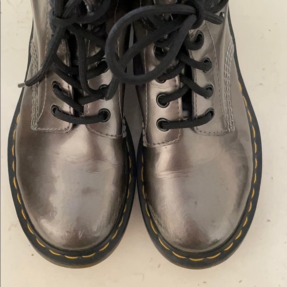 Doc Martens, size 6 US, glossy pewter gray - Picture 3 of 3